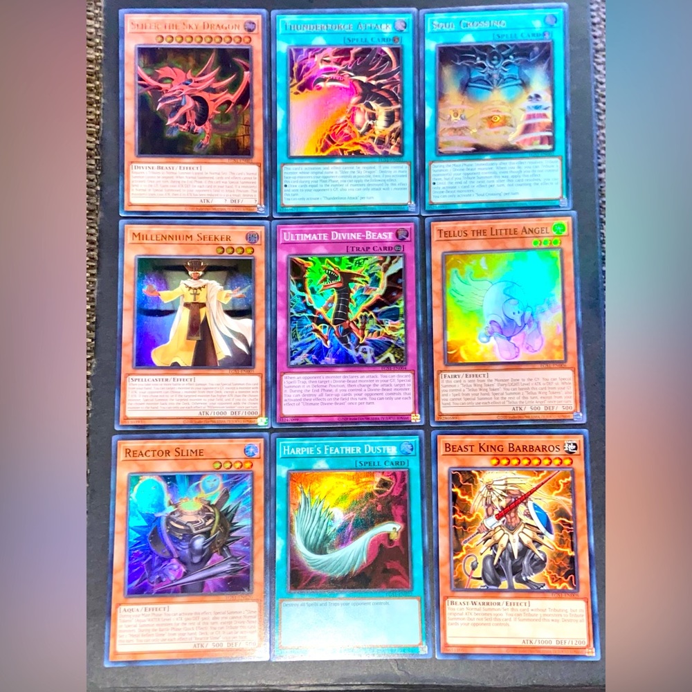 Yugioh Cards (9) - Rare Holos Egyptian God 2020